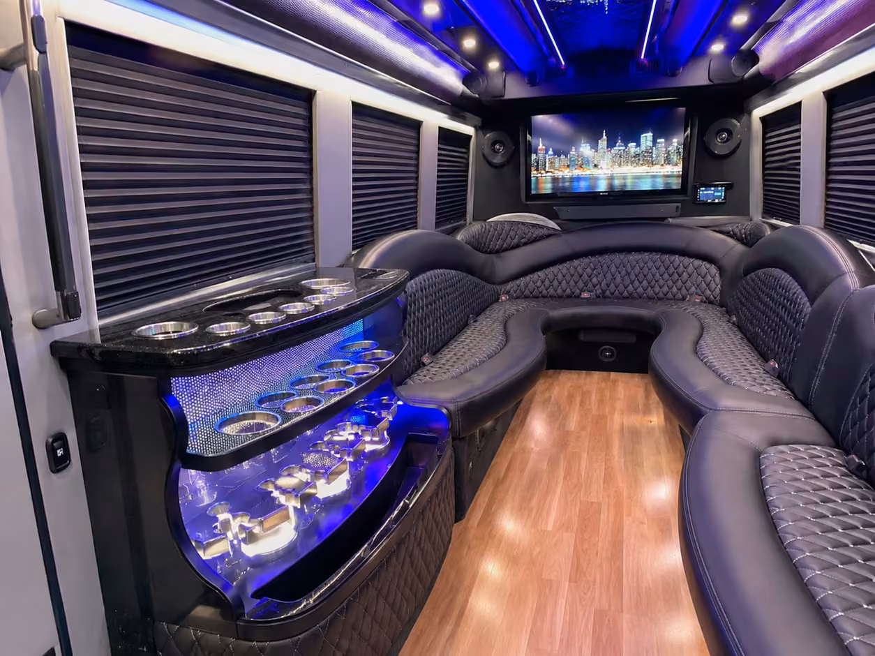 25 passenger party bus interior